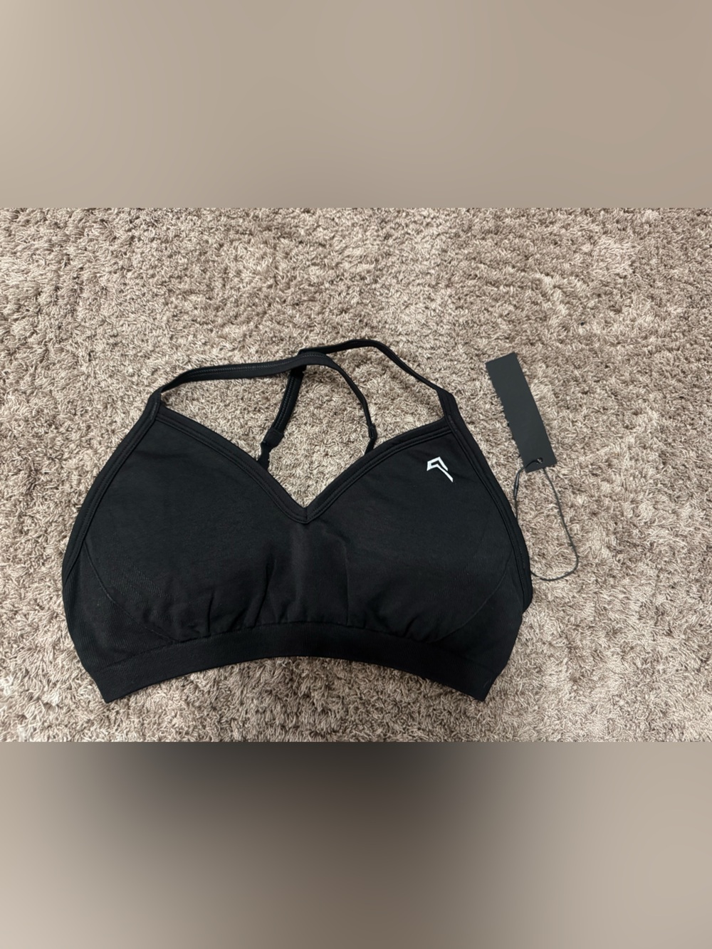 ONER Active ENHANCELIFT™ SEAMLESS STRAPPY SPORTS BRA WITH WHITE LOGO